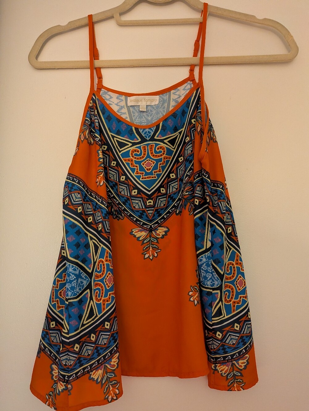 Jealous Tomato Orange Boho Print Spaghetti Strap Top